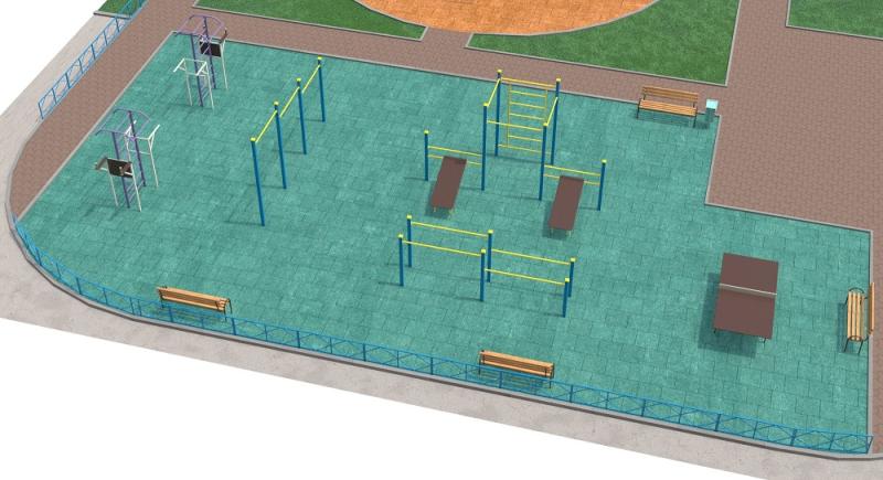 Проект спортивной площадки с столом теннисным в Красноярске