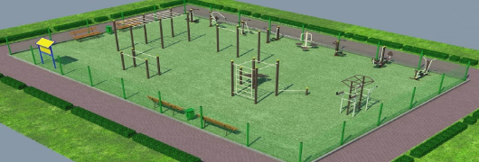 Проект спортивной воркаут площадки с уличными тренажерами в Красноярске