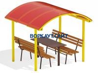 Стол и лавки под навесом МАФ 4005 в Красноярске