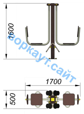 Уличный тренажер "Жим ногами горизонтальный " УТ 003 в Красноярске