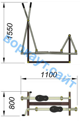 Уличный тренажер "Лыжник" УТ 008 в Красноярске