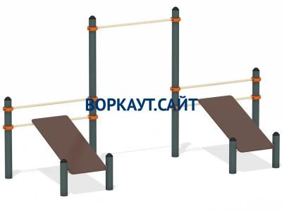 Воркаут с турником и двойной скамьей для пресса ВС-28 в Красноярске