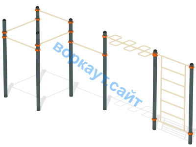 Воркаут турники с шведской стенкой и рукоходом  ВС-21 в Красноярске