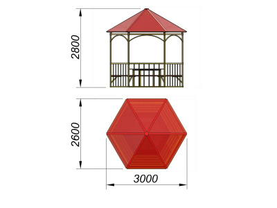Беседка со столом и лавками МАФ 4121 в Красноярске