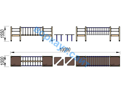 Детский спортивный комплекс Двойной мостик ДСК 3115 в Красноярске