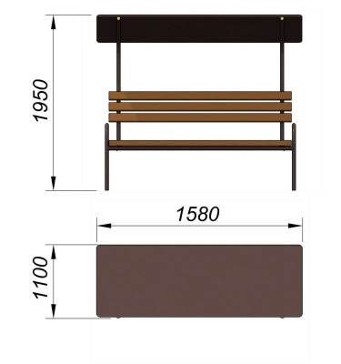 Лавочка под навесом МАФ 1607 в Красноярске