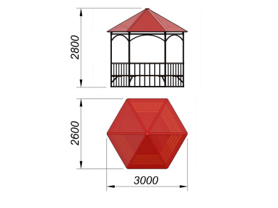 Беседка с лавками и полом МАФ 4122 в Красноярске