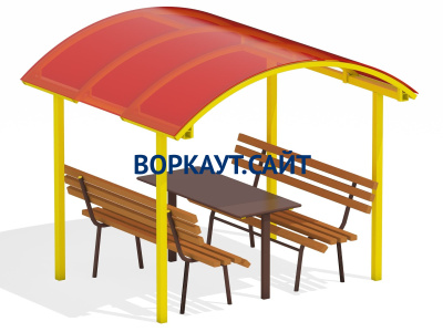 Стол и лавки под навесом МАФ 4005 в Красноярске