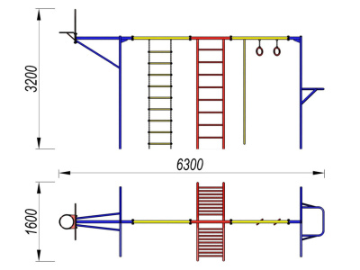 Гимнастический комплекс с баскетбольным щитом МАФ 3001 в Красноярске Гимнастический комплекс с баскетбольным щитом МАФ 3001 в Красноярске
